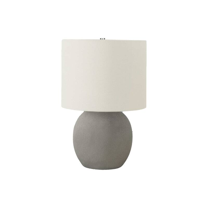 Lighting, 20"h, Table Lamp, Grey Concrete, Ivory / Cream Shade, Contemporary