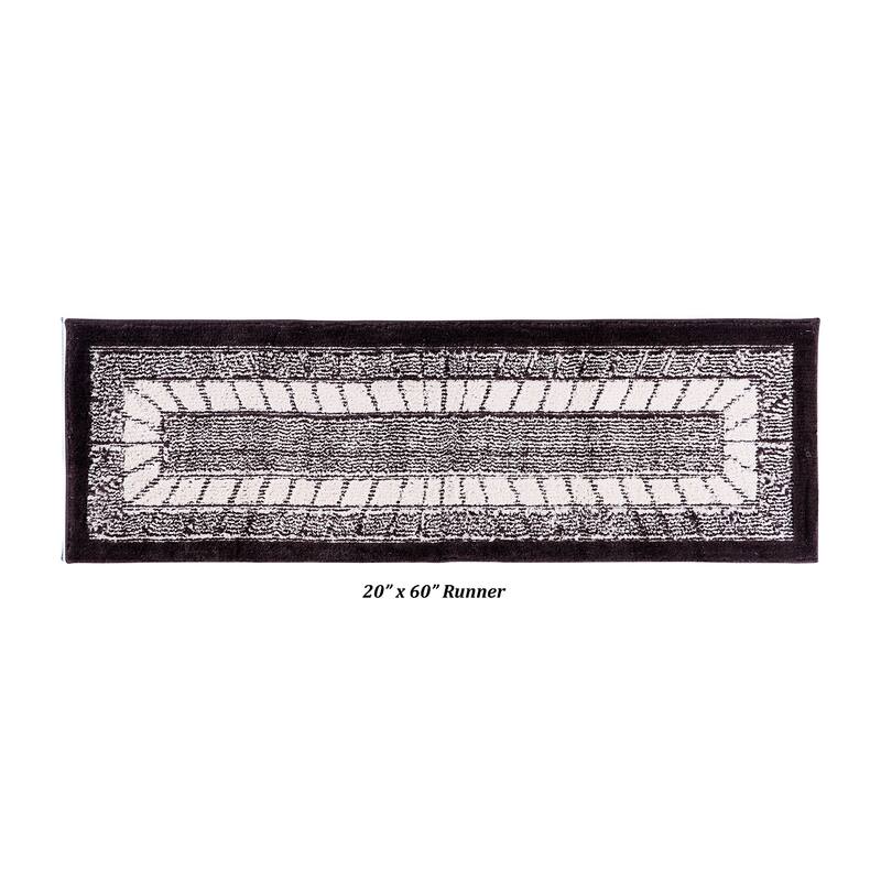 Better Trends Radiance Collection 100% Polypropylene Lightweight Stunning Elegant Machine Washable Kitchen Rug Mat - 20" x 60" Runner - Brown