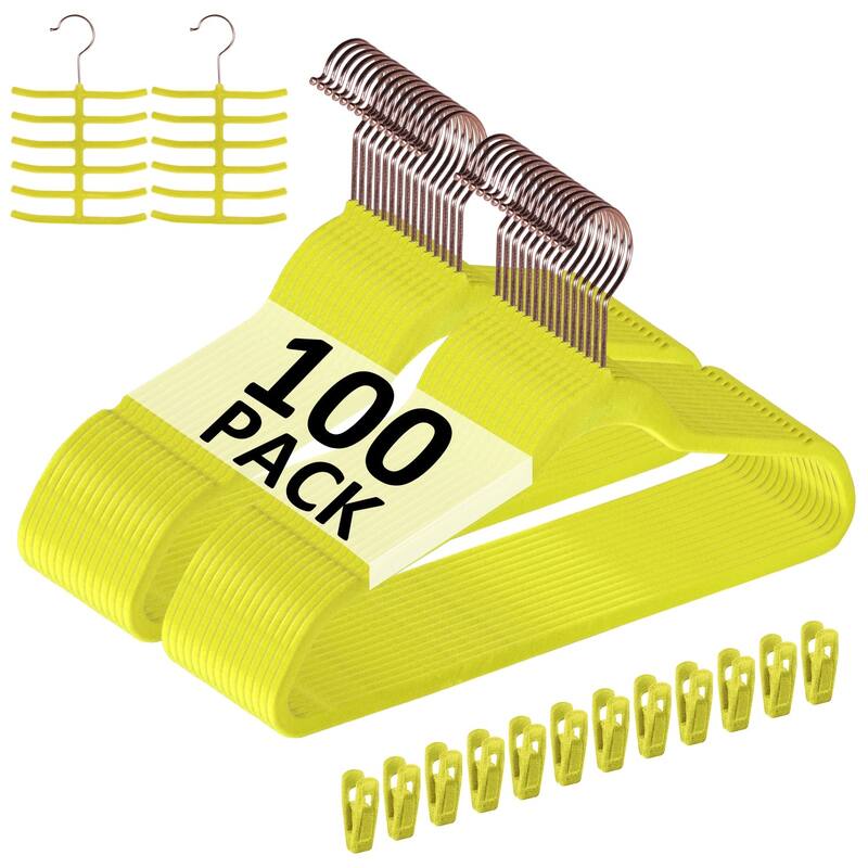 Premium Space Saving Velvet Hangers Holds Up To 10 Lbs, 30/50/60/100 Packs Option, Clothes Hangers - 100 Pack