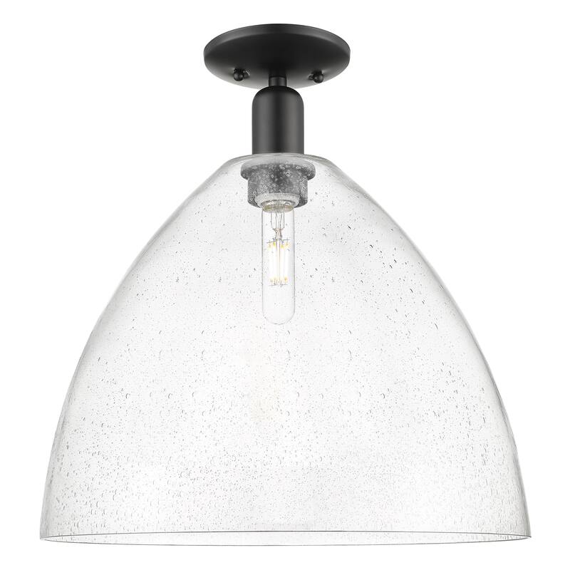 Innovations Lighting Endless Possibilities Arcadia - Bristol - 1 Light 16" Semi-Flush Mount - Seedy/Matte Black