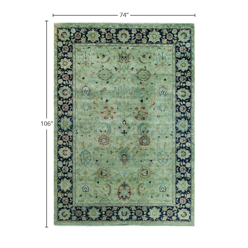 Contemporary Overdyed Wool Hand Knotted Area Rug - 6' 2" x 8' 10"