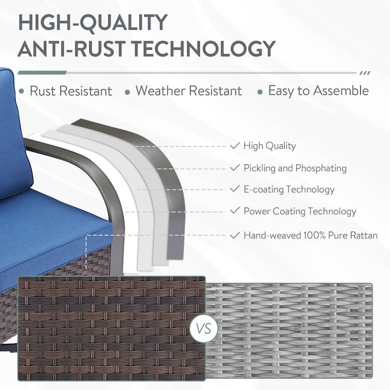 Outdoor PE Wicker Patio Furniture Set