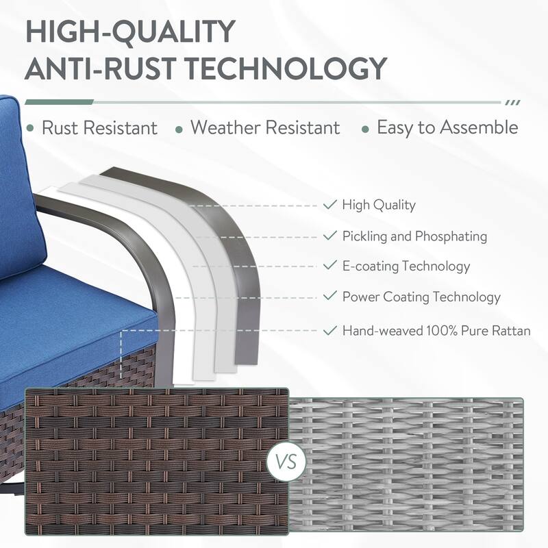 Patio Swivel Rocker Chair Glider Chair with Ottomans