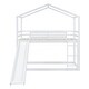 preview thumbnail 6 of 13, Twin Over Twin Bunk Bed with Roof, Slide & Ladder, Safe & Fun Design, White