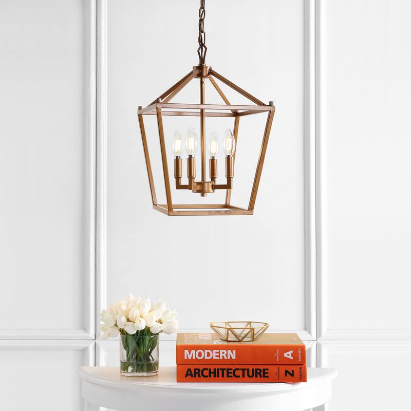 Marion Lantern Metal LED Pendant, by JONATHAN Y