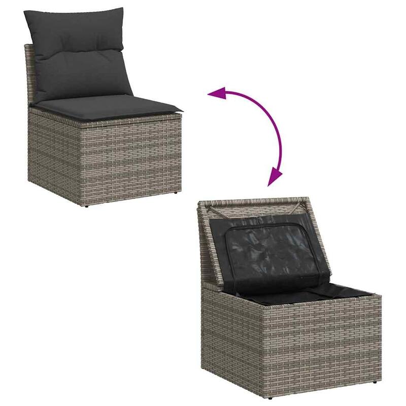 vidaXL Garden Sofa Set Black