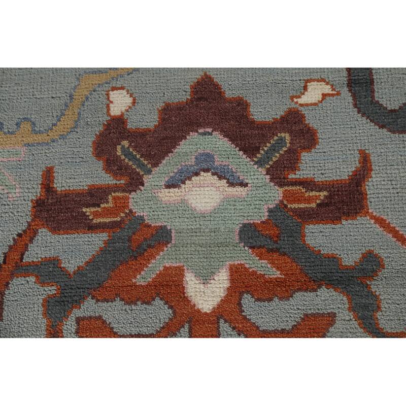Transitional Gray Oushak Oriental Area Rug Handmade Wool Carpet - 8'1"x 9'10"