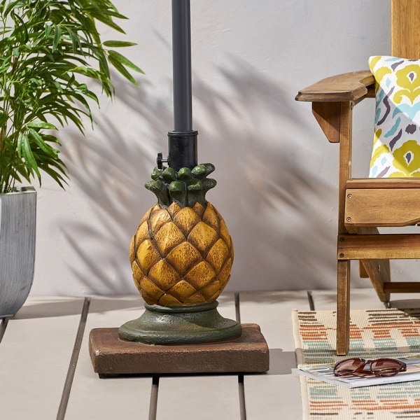 Ferrer Pineapple Umbrella Base by Christopher Knight Home - 14.00" W x 14.00" L x 18.00" H. Opens flyout.