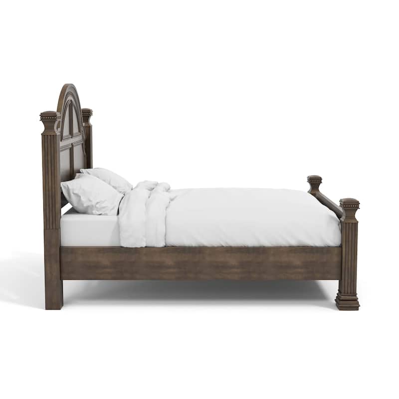 Stroh Traditional Wood Trim Molding Panel Bed with Bell-shaped Headboard by Furniture of America