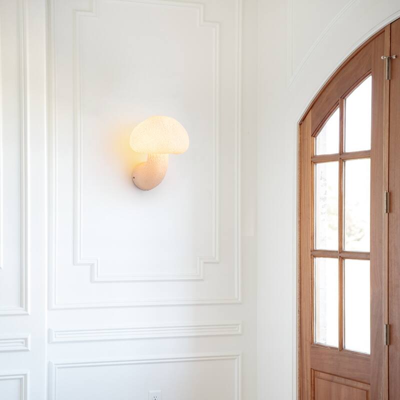 1-Light Modern White Flush Mount Wall Sconces for Kids Room and Bedroom - 8 in. W x 9.8 in. H x 7.8 in. D