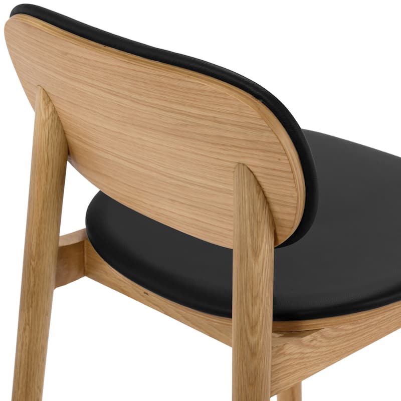 Poly and Bark Bonato Leather Counter Stool - Solid Wood Frame