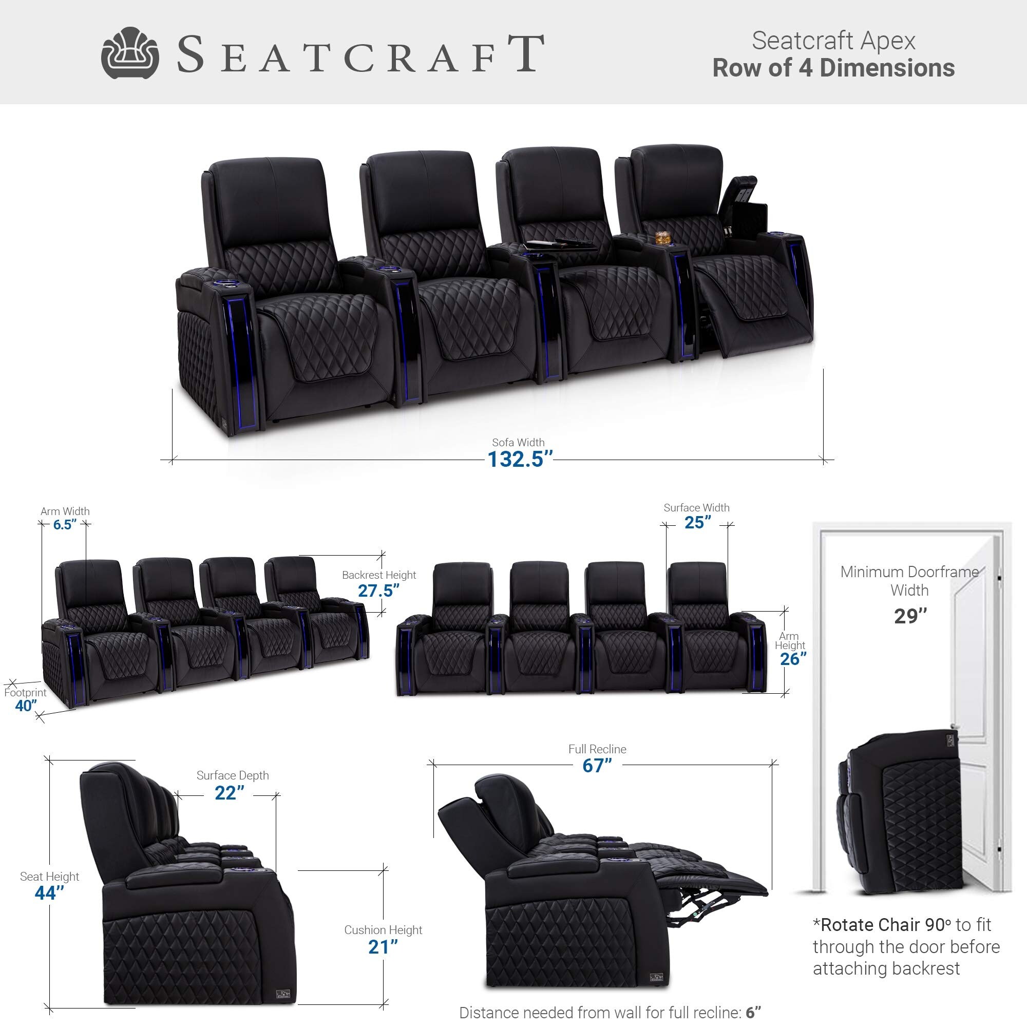 Seatcraft apex home theater seating discount