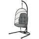 preview thumbnail 11 of 16, Gymax Hanging Hammock Egg Chair Patio Rattan Swing Chair w/ Stand &