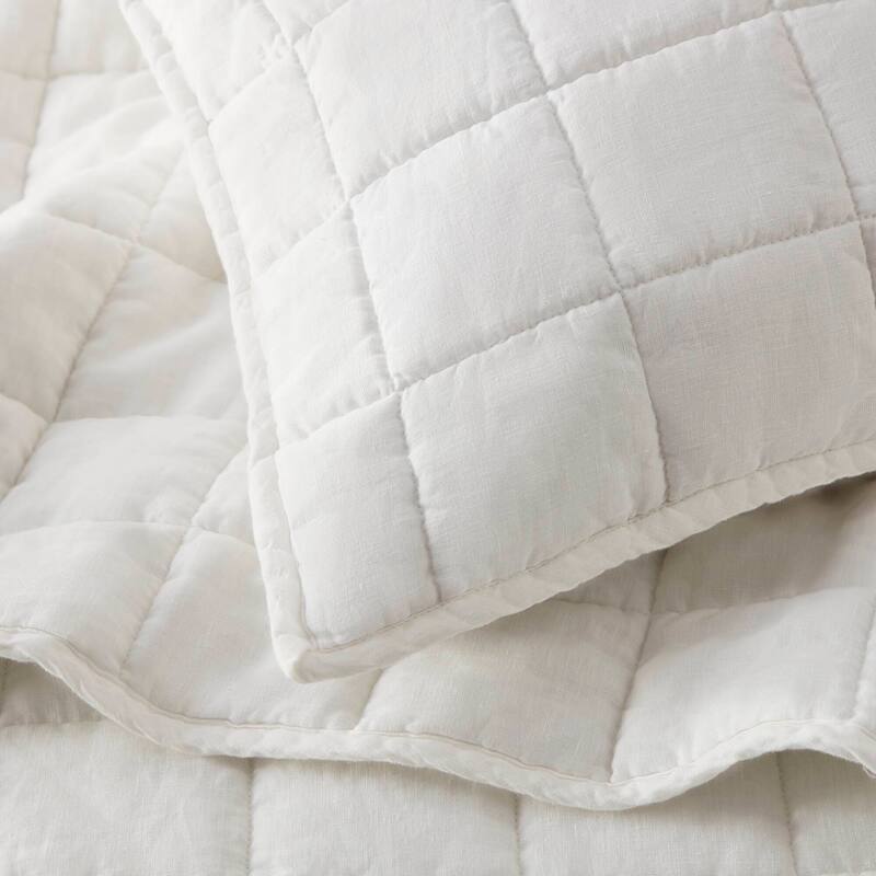 Harbor House French Flax Linen Garment Washed Quilt Set