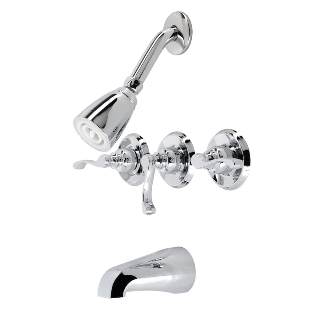 Kingston Brass Royal Three-Handle Tub and Shower Faucet