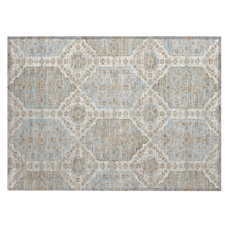 Machine Washable Indoor/ Outdoor Traditional Kiowa Chantille Rug