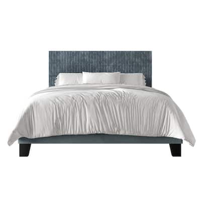 CraftPorch Corduroy Mid-Century Modern Velvet Platform Bed