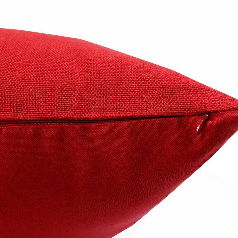 Handwoven Solid Square Throw Pillow - 20" - Red