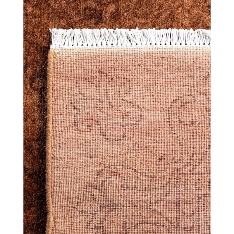 Fine Vibrance One-of-a-Kind Hand-Knotted Runner Rug - Brown, 2' 8" x 12' 4" - 2' 8" x 12' 4"