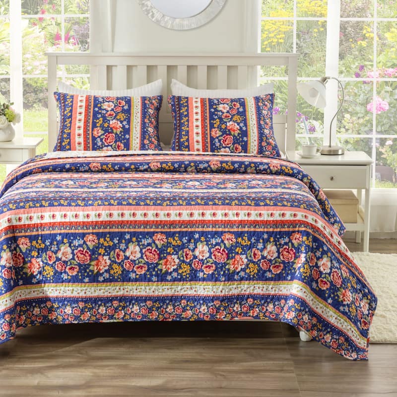Greenland Home Fashions Taylor Country Floral Quilt Set