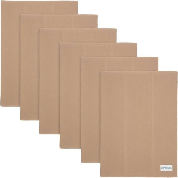 slide 2 of 5, Baby Burp Cloths Set, Large 6-Layer, 100% Cotton Comfy Cubs Cedar 6P