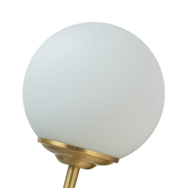 Modern Mid-Century Opal Glass Globe Brass Single Wall Lamp