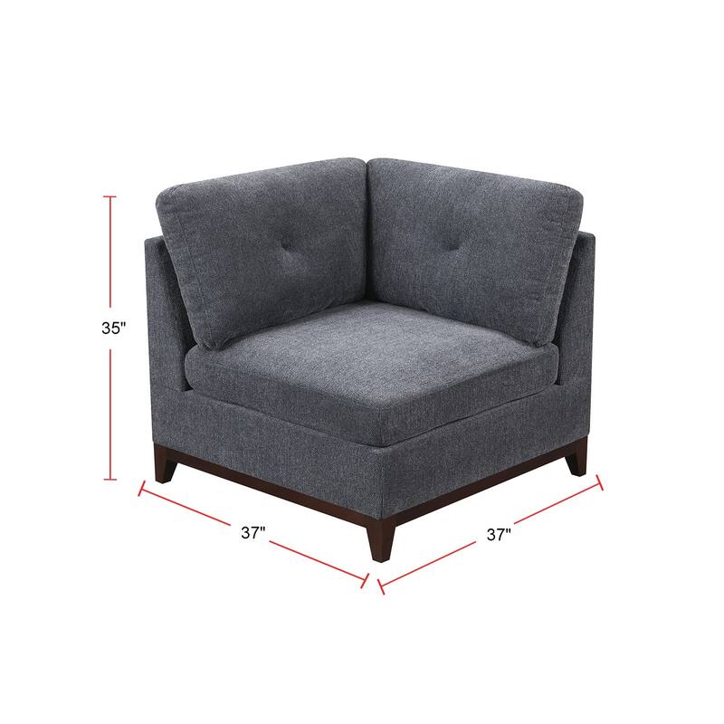 Ash Grey Chenille Sectional Modular