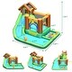 preview thumbnail 13 of 18, Inflatable Waterslide Bounce House Climbing Wall without Blower - Green, Yellow and Blue - 145" x 120"x 91" (L×W×H)