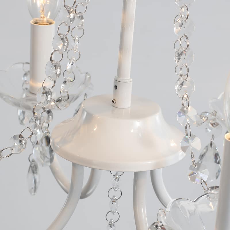 Mini Modern 4-Light Candle Style Crystal Chandelier - 15.74'' W x 17.71'' H - N/A
