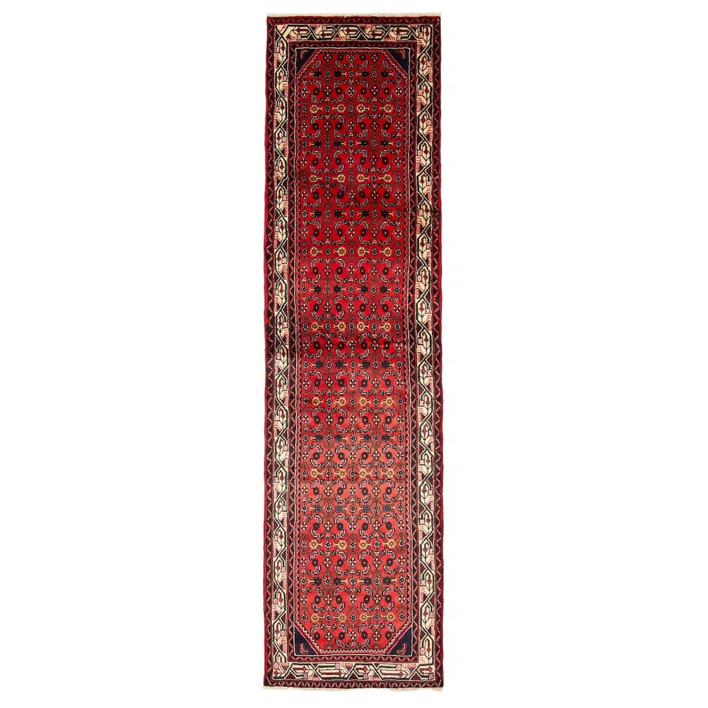 ECARPETGALLERY Hand-knotted Andelz Red Wool Rug - 2' 6" x 9' 5"