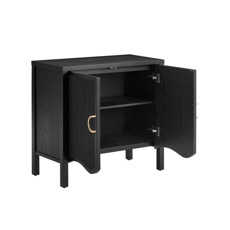 Scott Transitional Fluted Accent Cabinet or Storage Cabinet for Living Room or Entryway with Solid Wood Panel