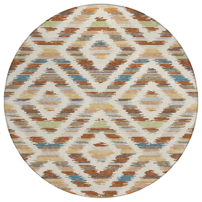 Machine Washable Indoor/ Outdoor Global Diamdon Chantille Rug