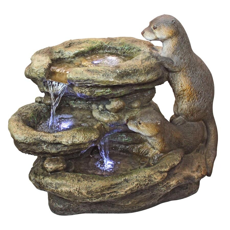 Design Toscano Bright Waters Otters Garden Fountain Sculpture Overstock 20700419
