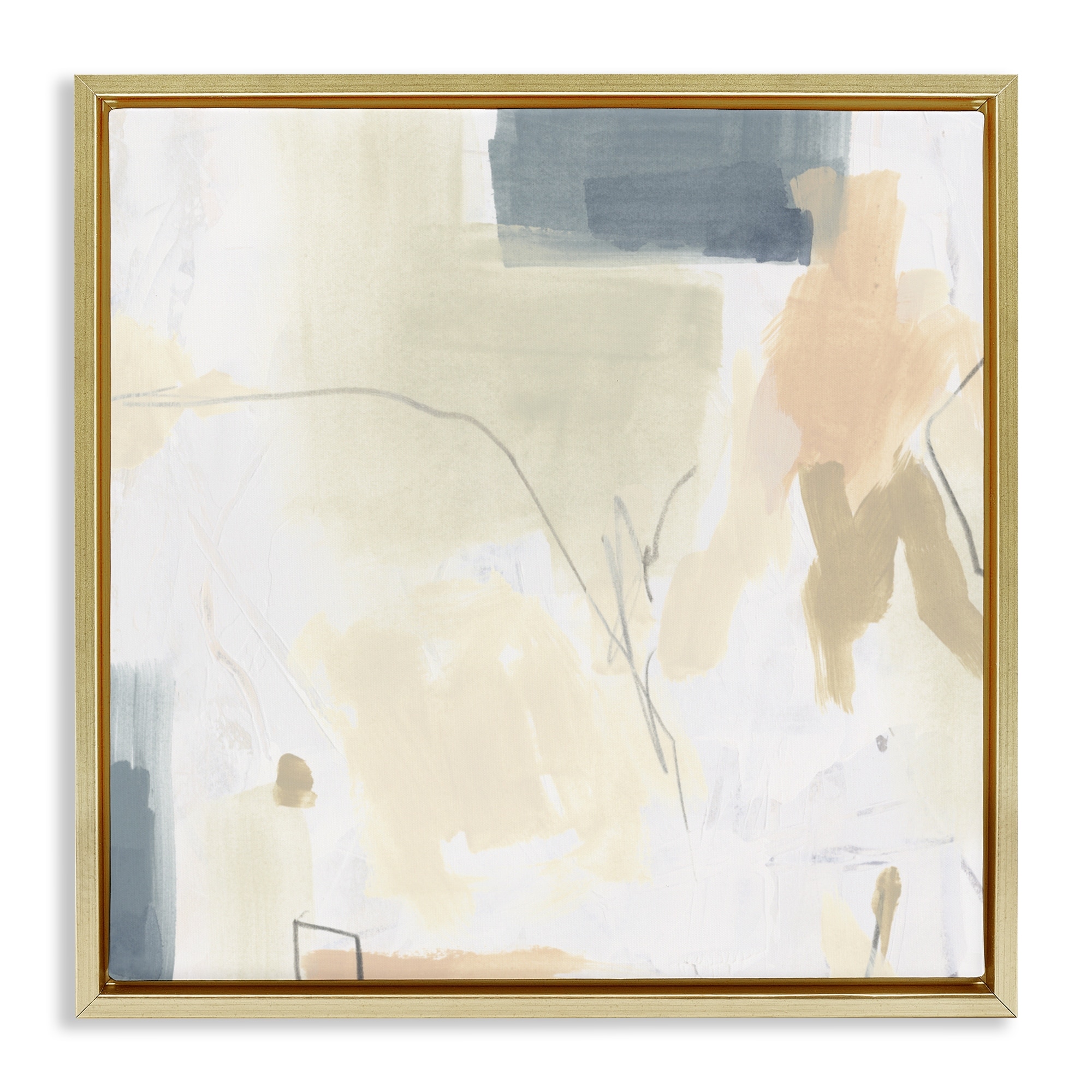 Stupell Plaster Line Abstract Framed Floater Canvas Wall Art Design By June Erica Vess