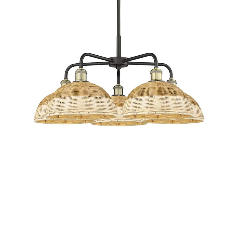 Innovations Lighting 516-5CR-14-28 Bristol Natural II Chandelier - Black Antique Brass / Natural