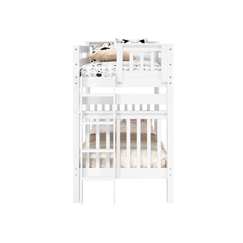 Taylor & Olive Trillium Tall Twin over Twin Bunk Bed with End Ladder