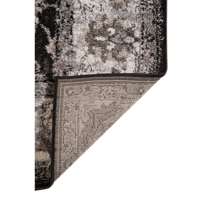 Qemak Power Loomed Floral Modern Stain Resistant Area Rug By HomeRoots - 10' Runner