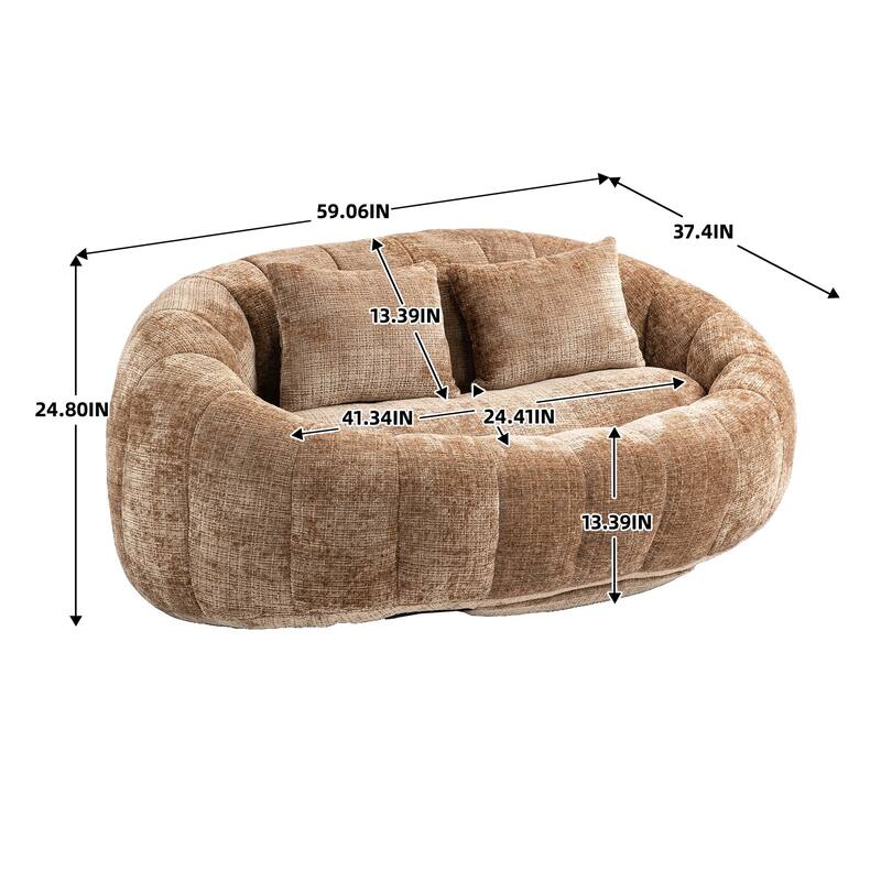 59.06'' Lazy Sofa Durable Comfort Lounger High Back