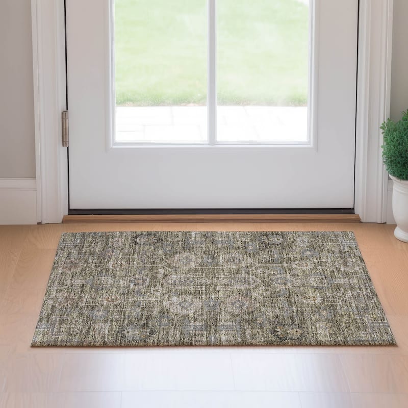 Premium Washable Super Soft Traditional Global Mayfield Rug - Brown - 1' 8" x 2' 6" - Rectangle