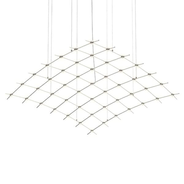 slide 2 of 2, Constellation Satin Nickel Aquarius Major Pendant, Clear Faceted