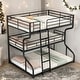 preview thumbnail 2 of 16, Full XL over Twin XL over Queen Size Triple Bunk Bed with Ladders, Black Metal Frame, Industrial Style