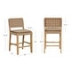 preview thumbnail 55 of 58, Nathan James Cohen Faux Leather Counter or Bar Height Stool, Solid Wood Frame with Footrest and Woven Leather Back