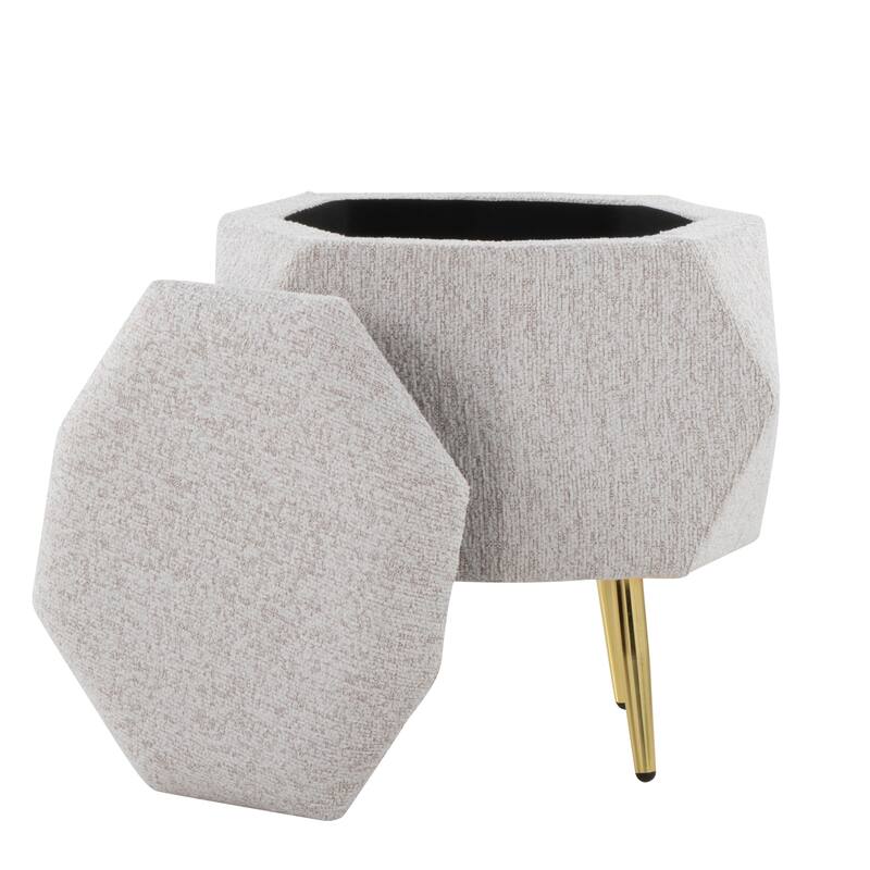 Silver Orchid Dana Diamond Shaped Ottoman