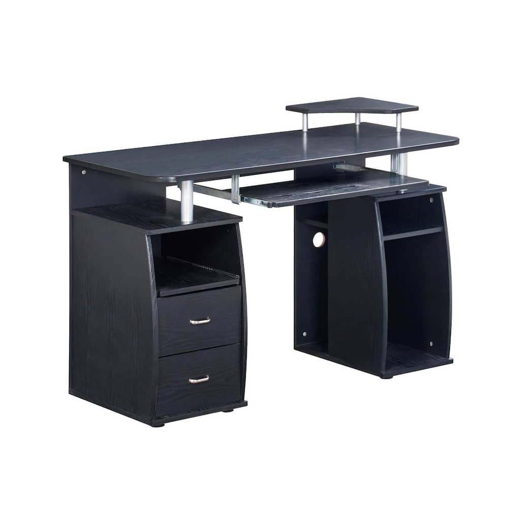 Office Desk Workstation - Computer Desk with Storage, Keyboard Tray & CPU Holder - 49"D x 25"W x 47.5"H