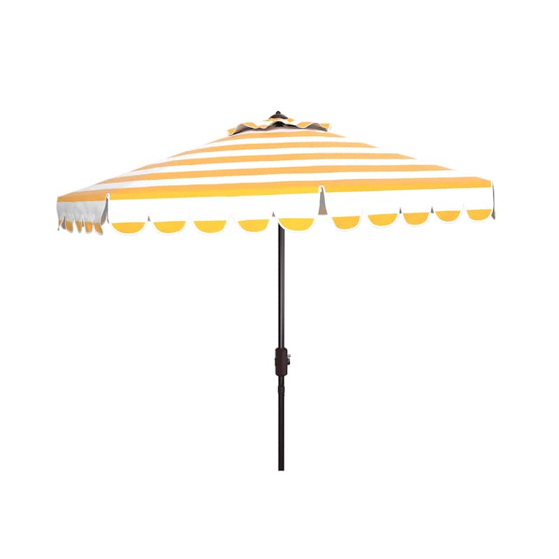 SAFAVIEH Nargiz Single Scallop Striped 9 Ft Crank Umbrella