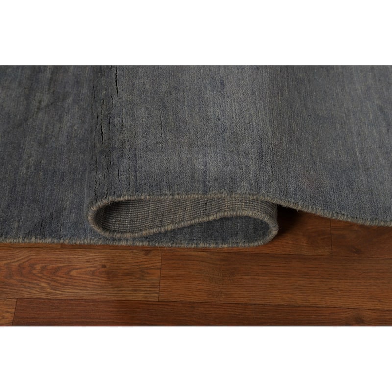 Gray Modern Gabbeh Oriental Rug Hand-Knotted Wool Carpet - 5'0" x 6'6"