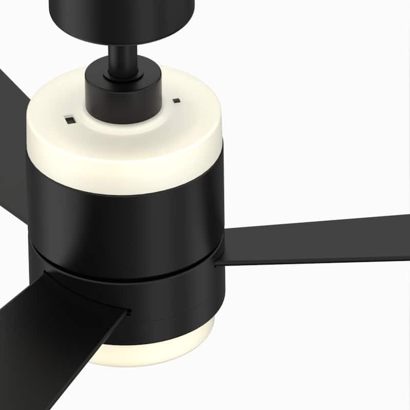 Fanimation Studio Collection Upright 48 inch Black Ceiling Fan with LED Light and Remote