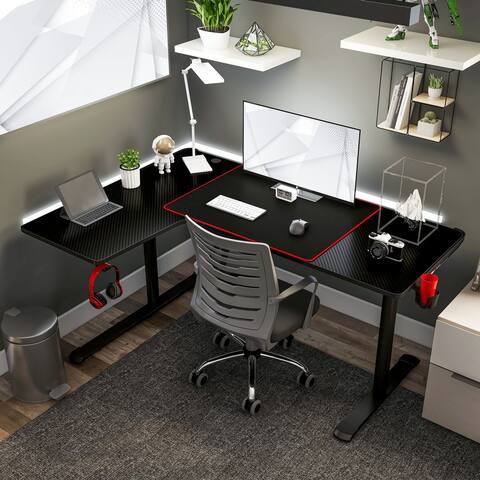 Furniture of America Devan Black 65-inch Computer Desk