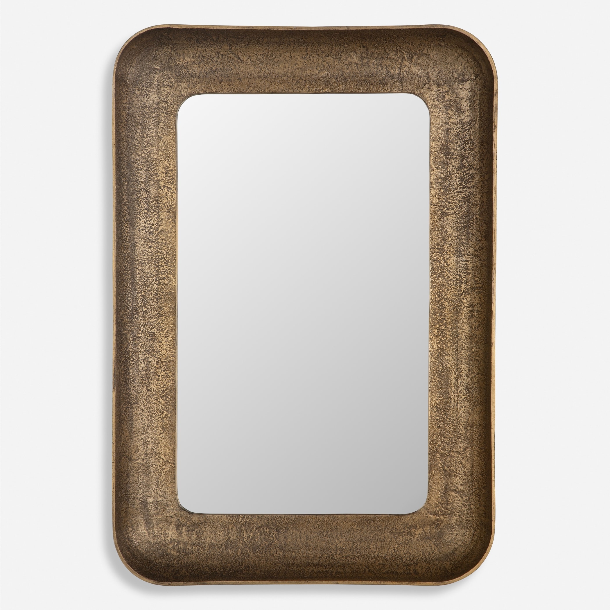 Uttermost Alvaro Antique Brass Mirror - 42.5"H x 29.5"W x 4.75"D
