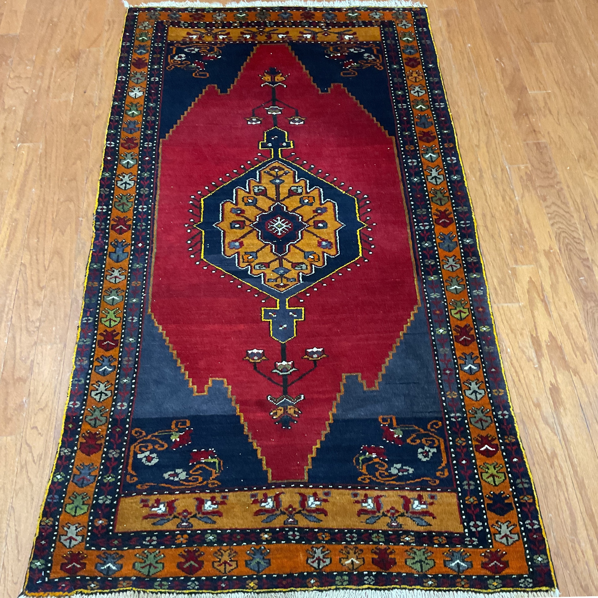 HERAT ORIENTAL Handmade Hamadan Wool Rug - 3'8" x 6'7"